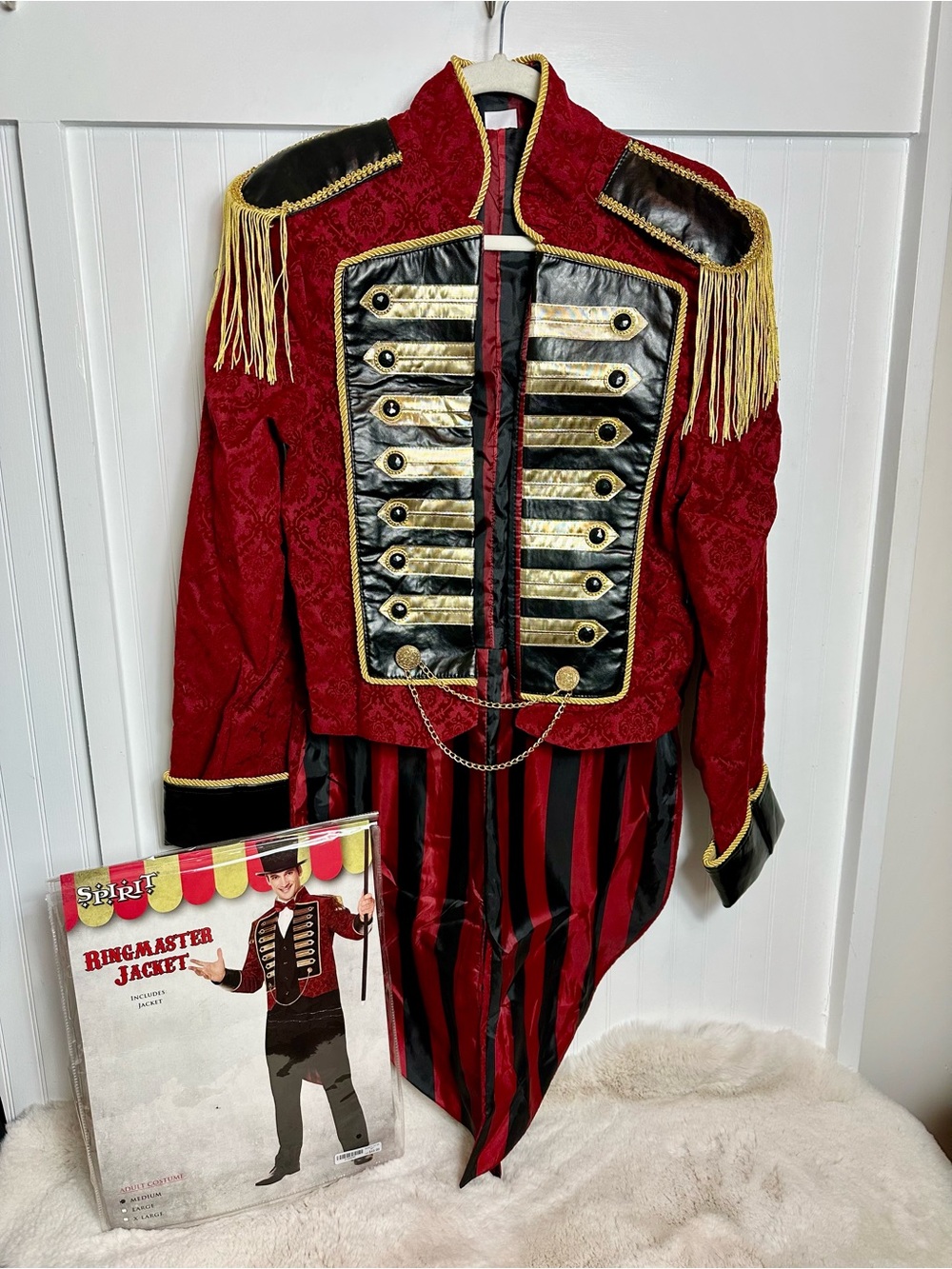 Spirit Red & Black Ringmaster-Style Jacket with Gold Trim